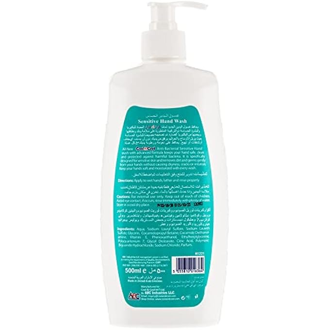 Cool & Cool ANTIBACTERIAL SENSITIVE HAND WASH 500 ML (PACK OF 4) - ENRICHED WITH VITAMIN E,GENTLE, EFFECTIVE & SKIN-FRIENDLY 2 LITERS - Image 2
